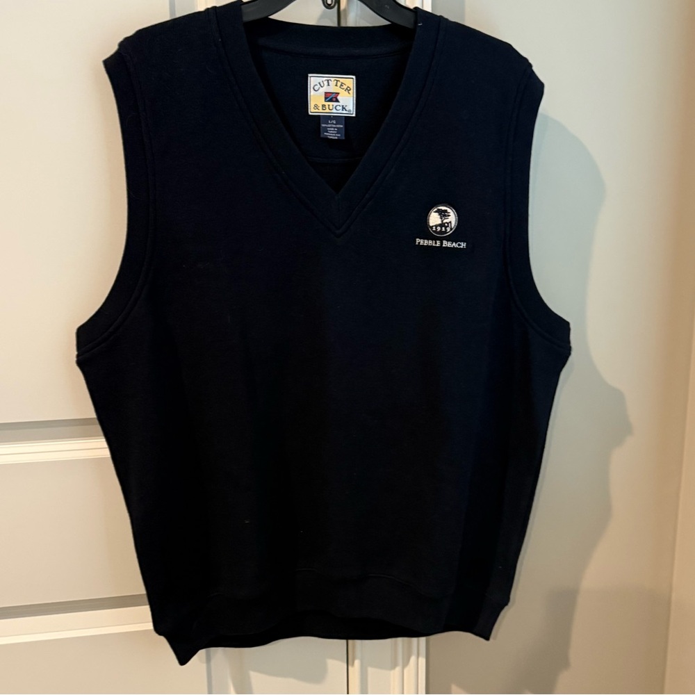 Pebble Beach Golf Links CA Sleeveless Golf Vest! Size Large Navy